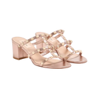 Valentino Rockstud Slide Sandal In Laminated Nappa Leather 60mm Rose Cannelle