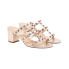 Valentino Rockstud Metallic Calfskin Leather Slide Sandal 60mm Skin