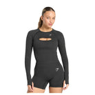 Gymshark Vital Long Sleeve Cut Out Top Black Marl