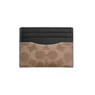 Coach Slim Id Card Case In Signature Canvas 'Tan & Black'