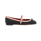 Valentino Mary-Jane Rockstud Ballerina In Moire Fabric 05mm Black