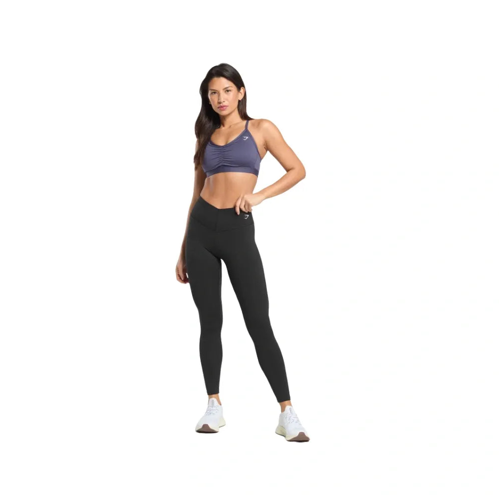 Gymshark Ruched Sports Bra - Medium Support Weighted Purple