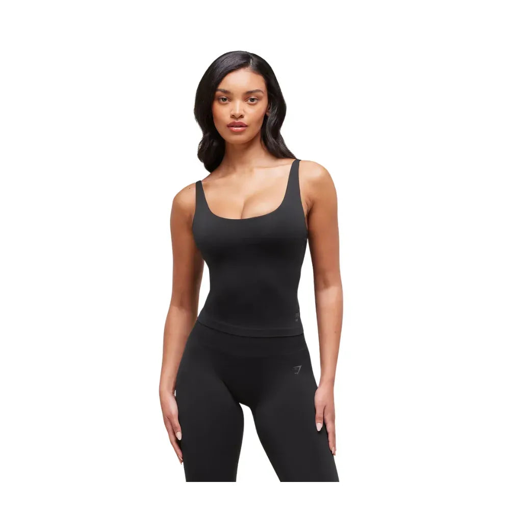 Gymshark Soft Sculpt Tank With Shelf Black