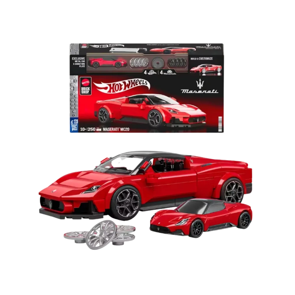 Mattel Brick Shop Hot Wheels Maserati MC20 Building Set