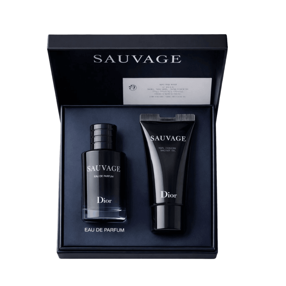 Dior Sauvage Men's Mini Travel Perfume & Shower Gel Gift Set (Perfume 10 ML / Lotion 0.34 Fl Oz)