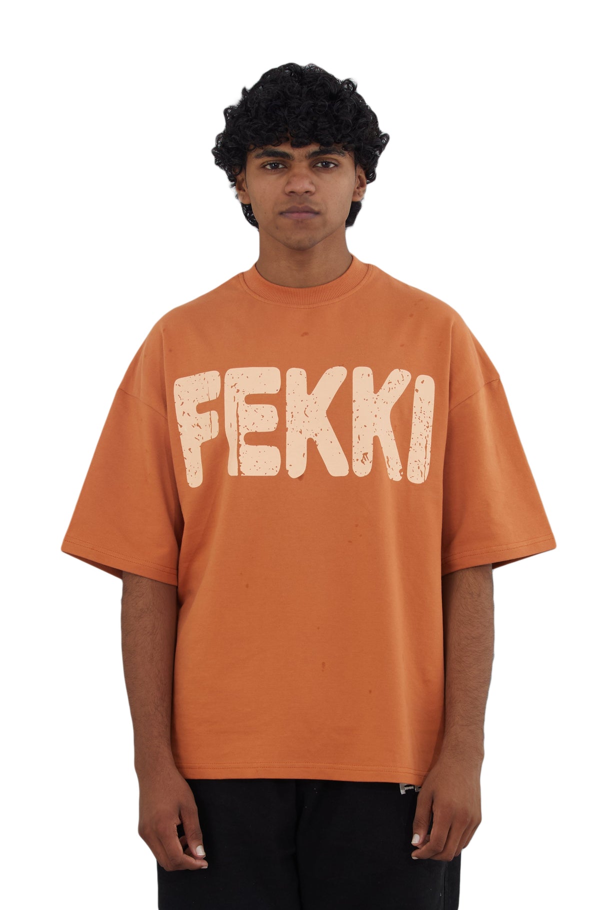 Artwork with text that signifies that final stage before fame, bold oveersized, boxy fit, genz, tshirt, waiting for the fame, limited edition, collectible. Orange colored tshirts