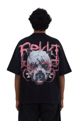 Artwork with Pitbull that's synonymous with trait of rage. Oversized boxy fit black tshirt, limited stock, collectible.