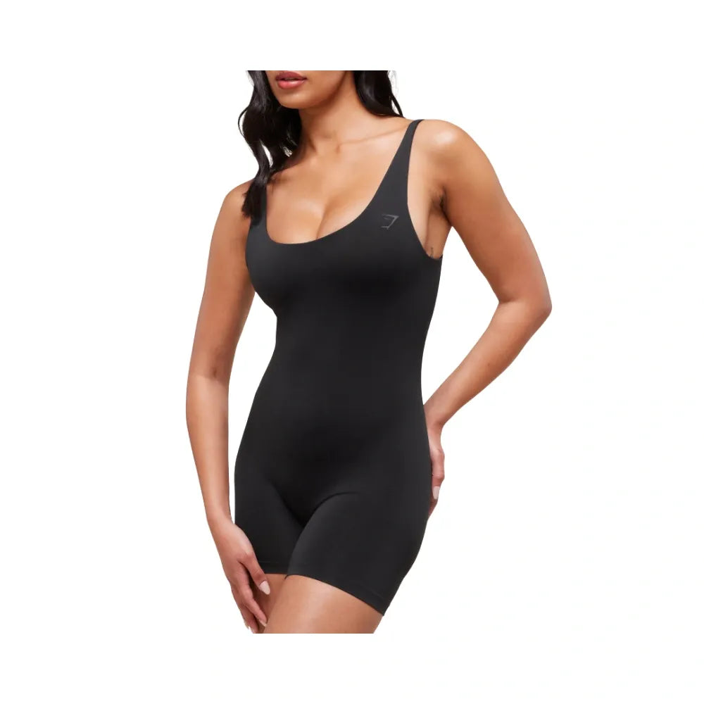 Gymshark Soft Sculpt 5" All-In-One Bodysuit Black