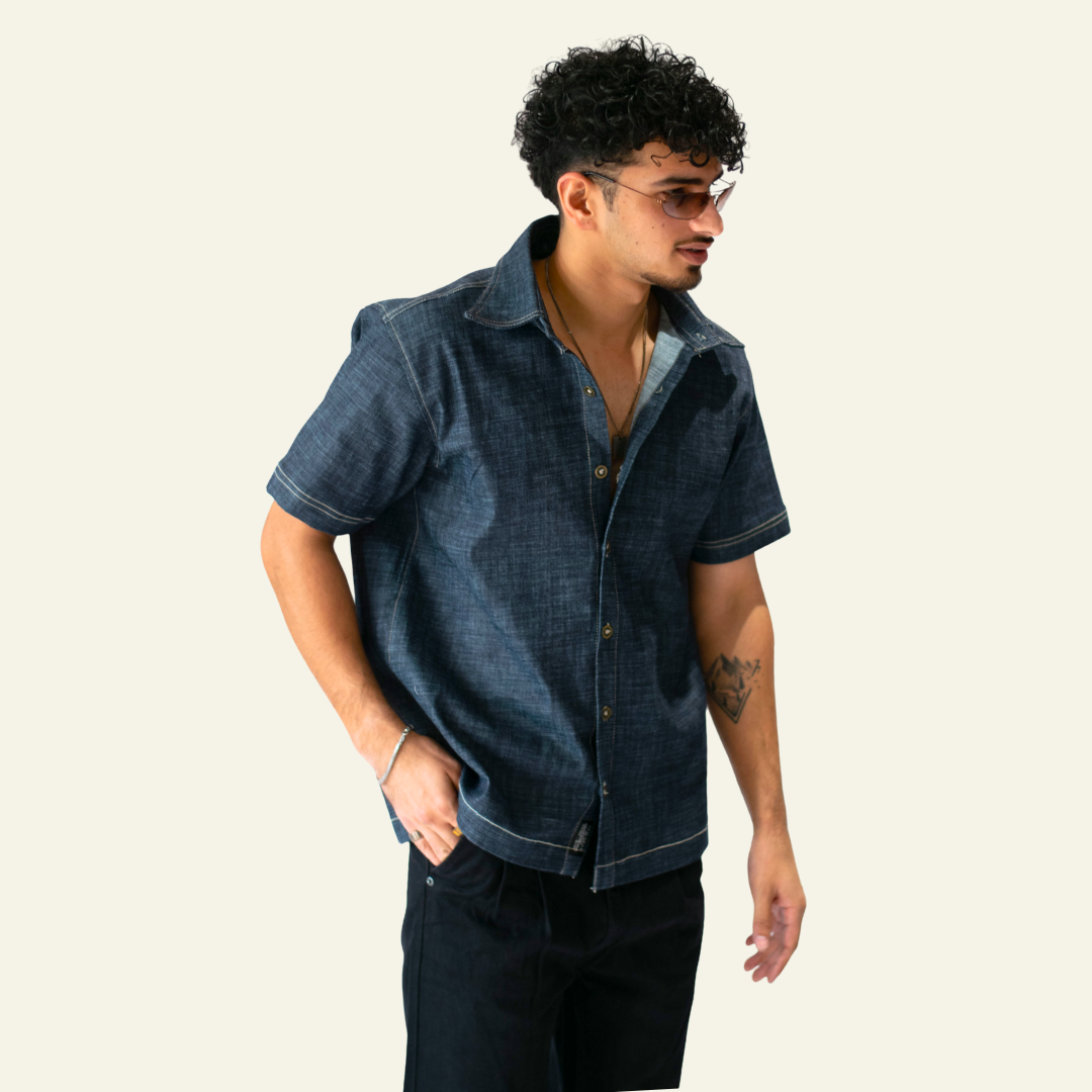 Men’s Blue Shirt - Saturday night fever