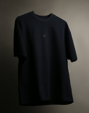 Midnight Blue Solid T-shirt with HD prints on front and back