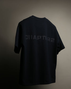 Midnight Blue Solid T-shirt with HD prints on front and back