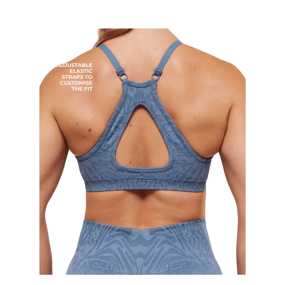Gymshark Adapt Animal Seamless Sports Bra Worn Blue/Peri Blue