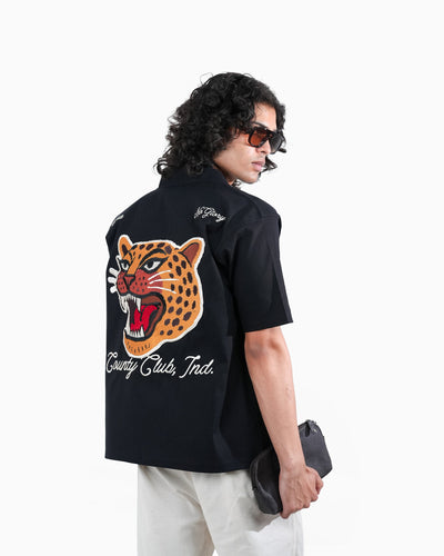 Tiger's Shirt - Black Embroidered Shirt