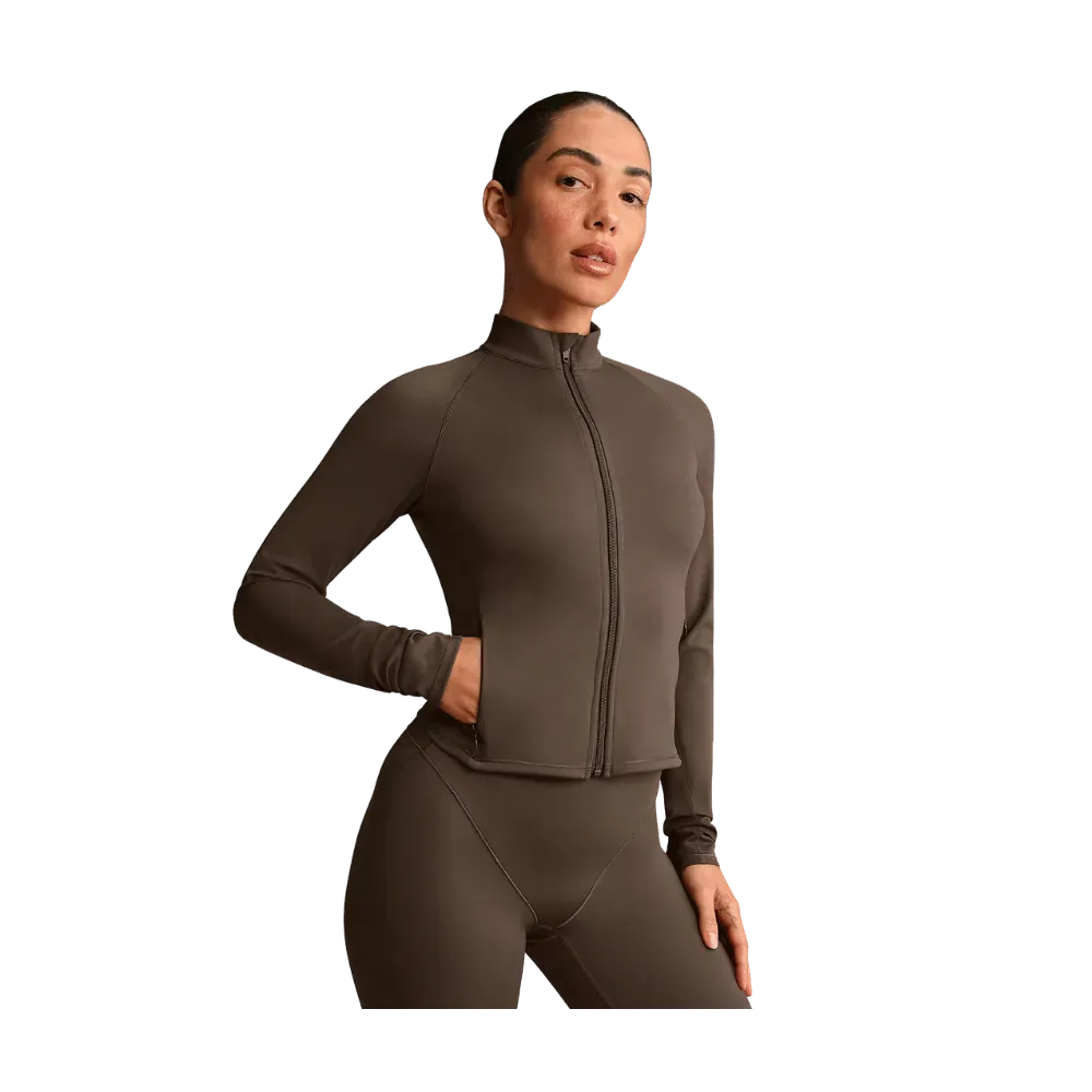 Nike X Skims Matte Women's Mock-Neck Full-Zip Jacket Dark Sepia