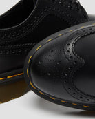 Dr Martens Yellow Stitch Smooth Leather Brogue Shoes - Black