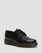 Dr Martens Yellow Stitch Smooth Leather Brogue Shoes - Black