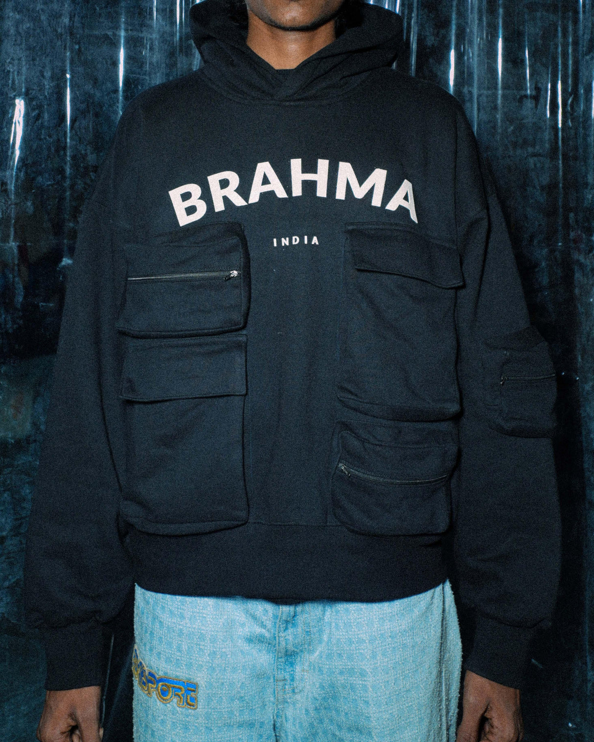 Mighty Brahma // 400 GSM Black Hoodie - dawntown