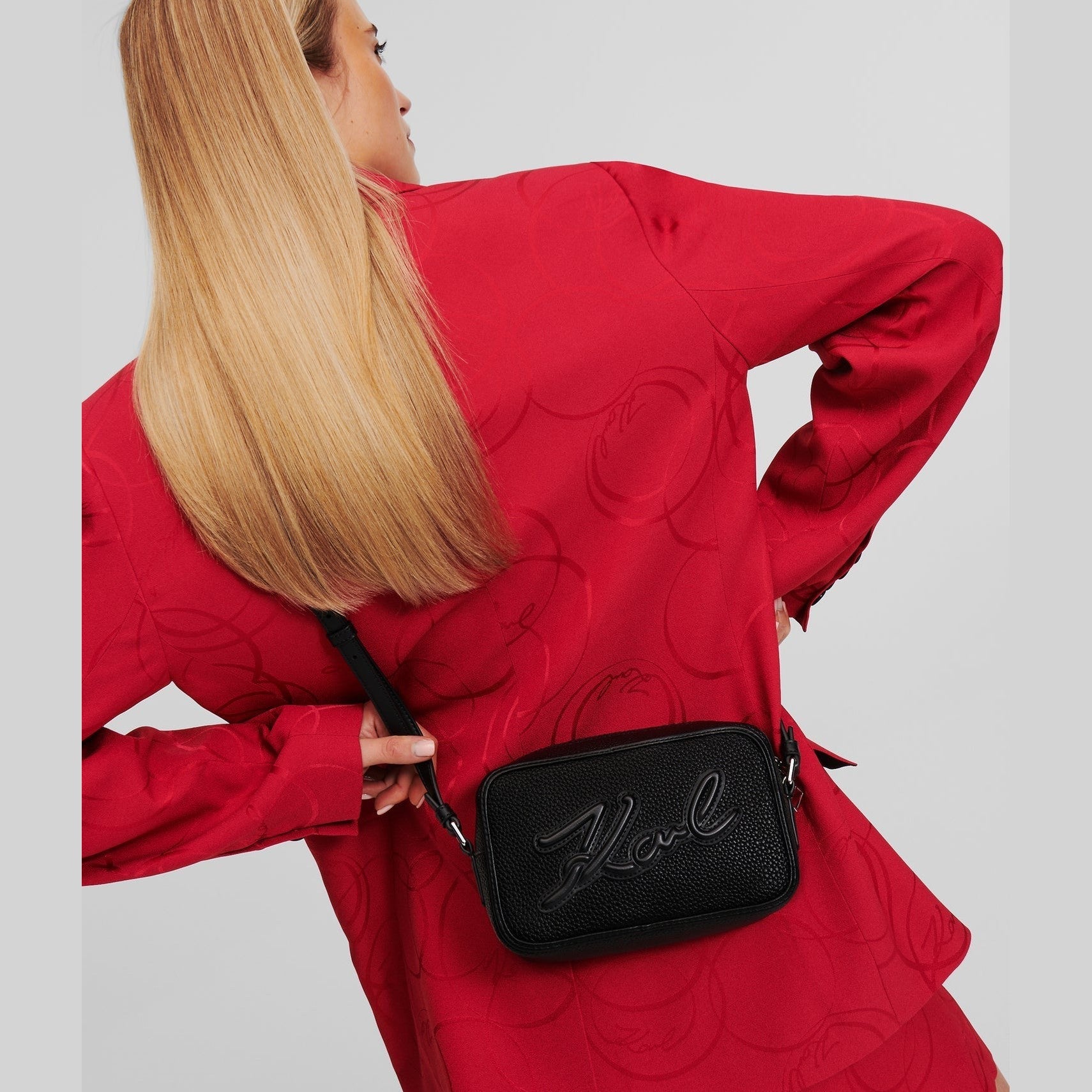 Karl Lagerfeld Kskuare Grainy Camera Bag Black