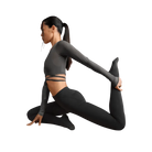 Nike X Skims Women's High-Waisted Footsie Grip Leggings Obsidian