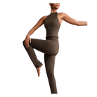 Nike X Skims Matte Women's High-Waisted V-Panel Straight Leggings DARK SEPIA