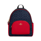 Coach Court Backpack In Signature Canvas Denim Red