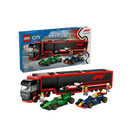 LEGO X F1 Truck with RB20 & AMR24 F1 Cars