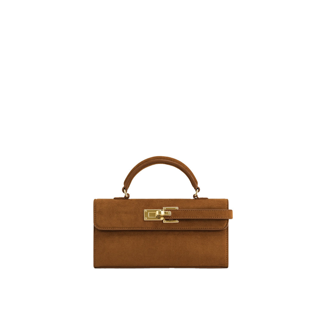 JW PEI Keyla Faux Suede Top Handle Bag -  Brown