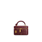 JW PEI Cleo Woven Texture Box Shape Top Handle Bag - Claret