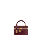 JW PEI Cleo Box Shape Top Handle Bag - Claret Croc