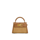 JW PEI Elise Faux Bamboo Woven Top Handle Bag - Brown