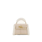 JW PEI Elise Faux Suede Shearling Trim Top Handle Bag - Taupe