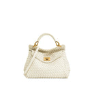 JW PEI Lucia Classic Top Handle Woven Bag - White