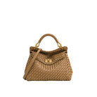 JW PEI Lucia Classic Top Handle Woven Bag - Brown