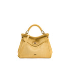 JW PEI Lucia Classic Croc-Embossed Faux Suede Top Handle Bag - Yellow
