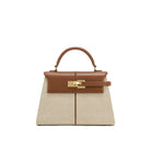 JW PEI Elise Large Top Handle Bag - Brown Canvas