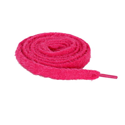 COZY FUZZY HOT PINK FAT LACES BY KNOTTY