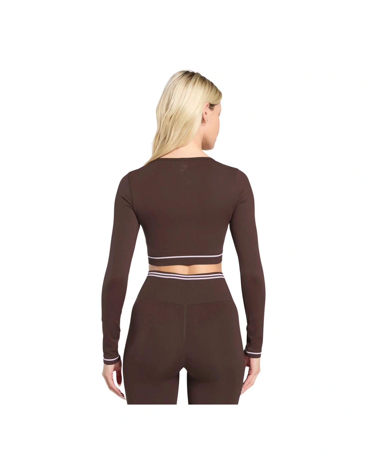 Gymshark Contrast Seamless Crop Top Heritage Brown