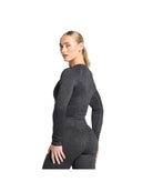 Gymshark Adapt Camo Seamless Long Sleeve Top Body fit Asphalt Grey/Black