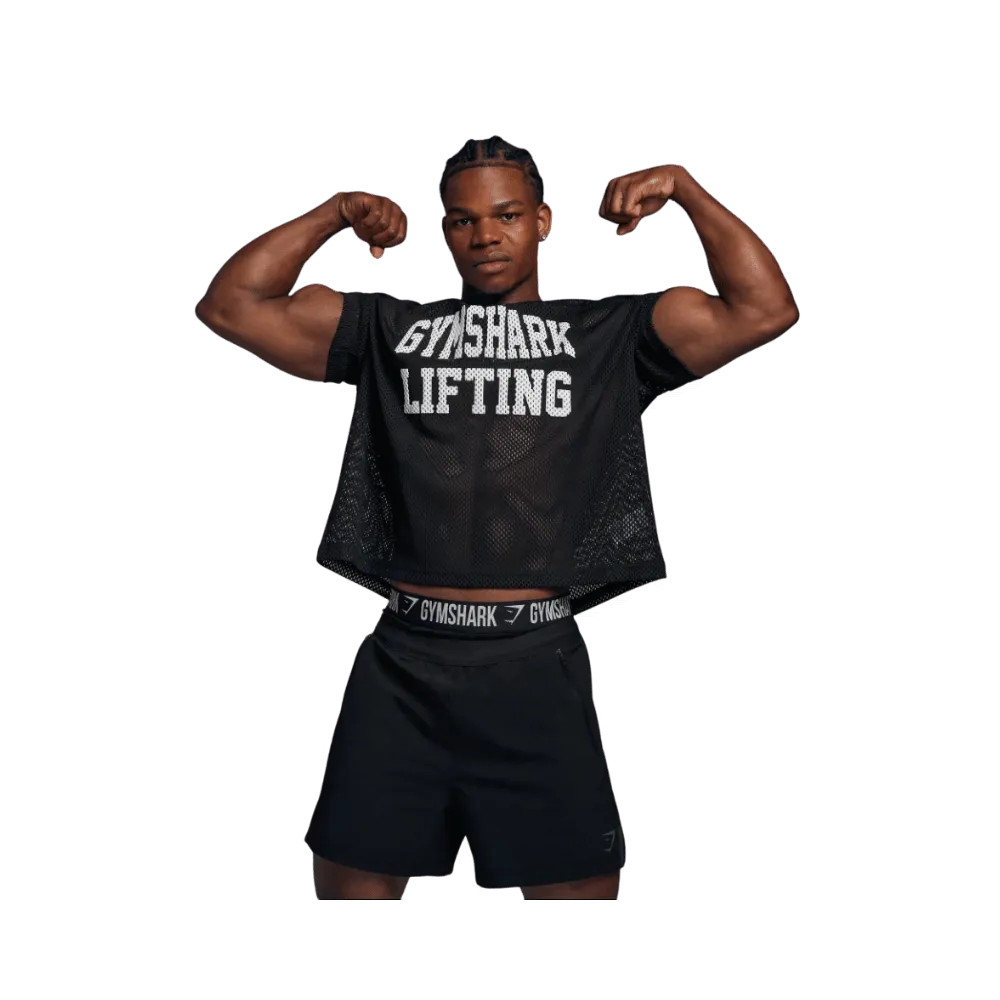 Gymshark Mesh Oversized T-Shirt Oversized Fit Black