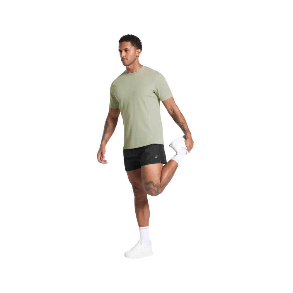 Gymshark Running T Shirt Slim Fit Chalk Green