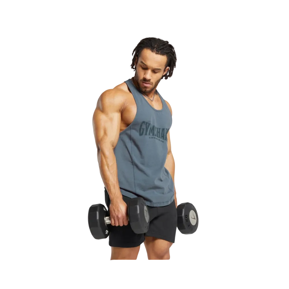 Gymshark Heritage Washed Stringer Titanium Blue
