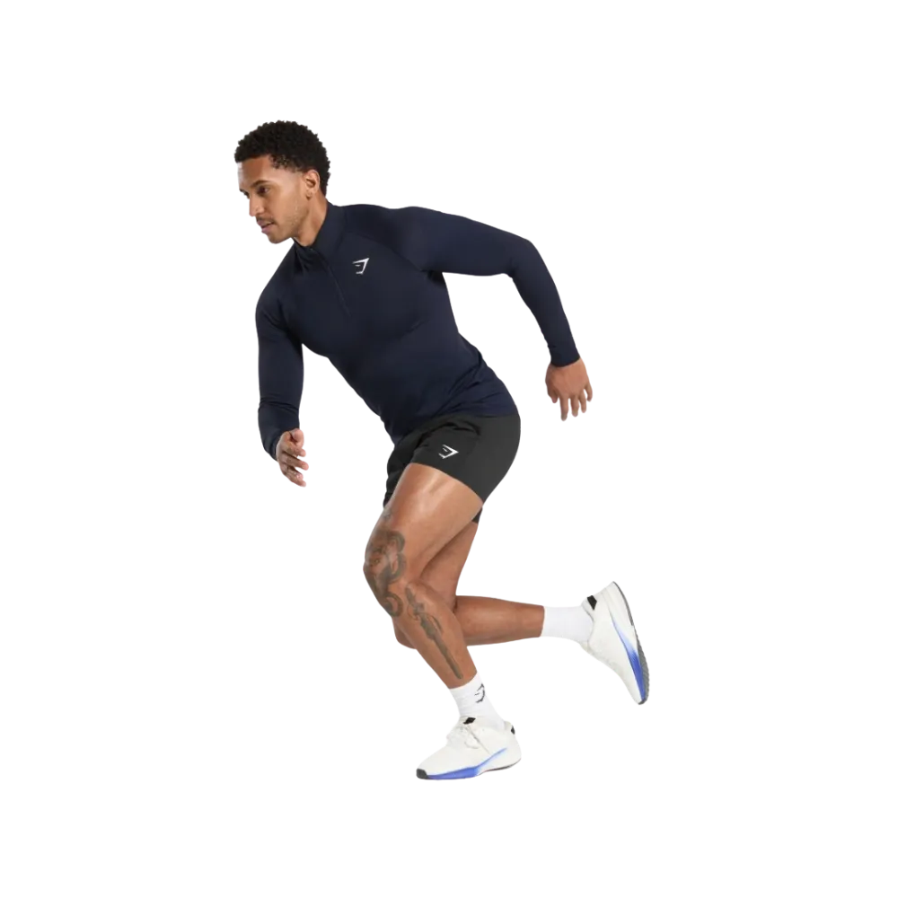 Gymshark Vital Seamless 1/4 Zip Slim Fit Navy/Heavy Blue