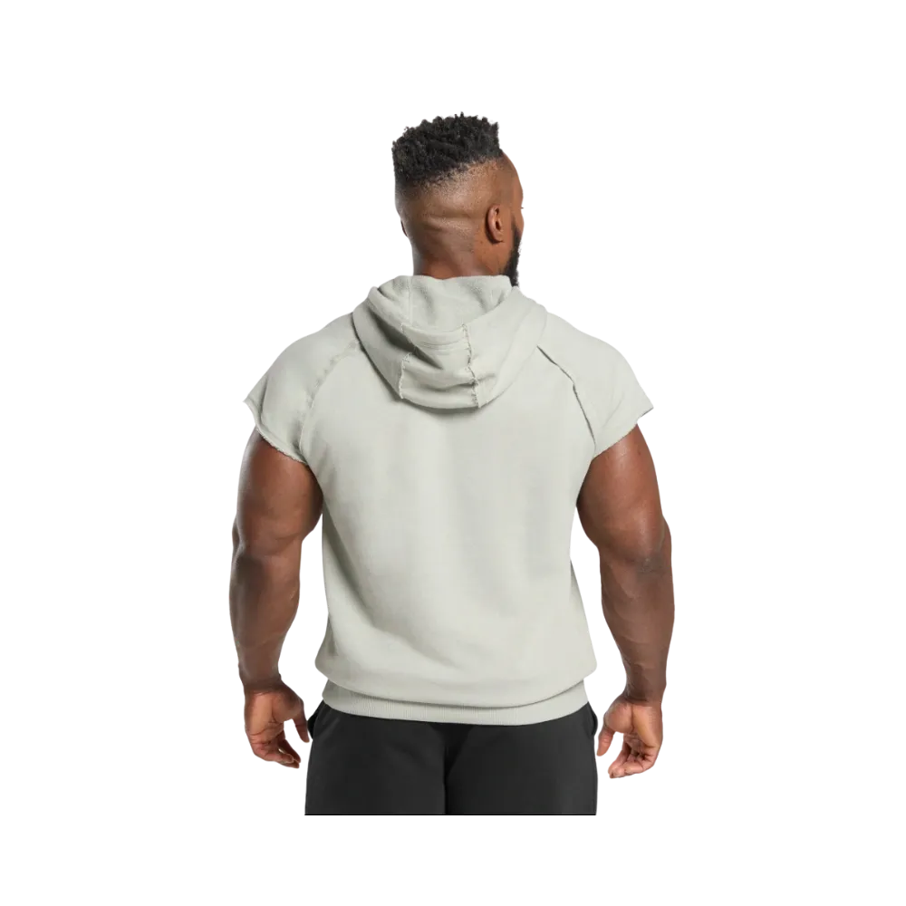 Gymshark Legacy 1/4 Zip Cap Sleeve Hoodie Regular Fit Stone Grey