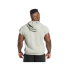 Gymshark Legacy 1/4 Zip Cap Sleeve Hoodie Regular Fit Stone Grey