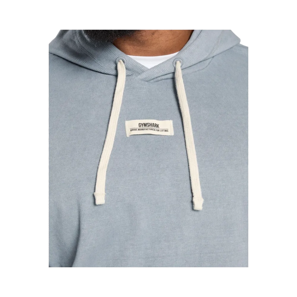 Gymshark Heavyweight Rib Hoodie Oversized Fit Denim Grey