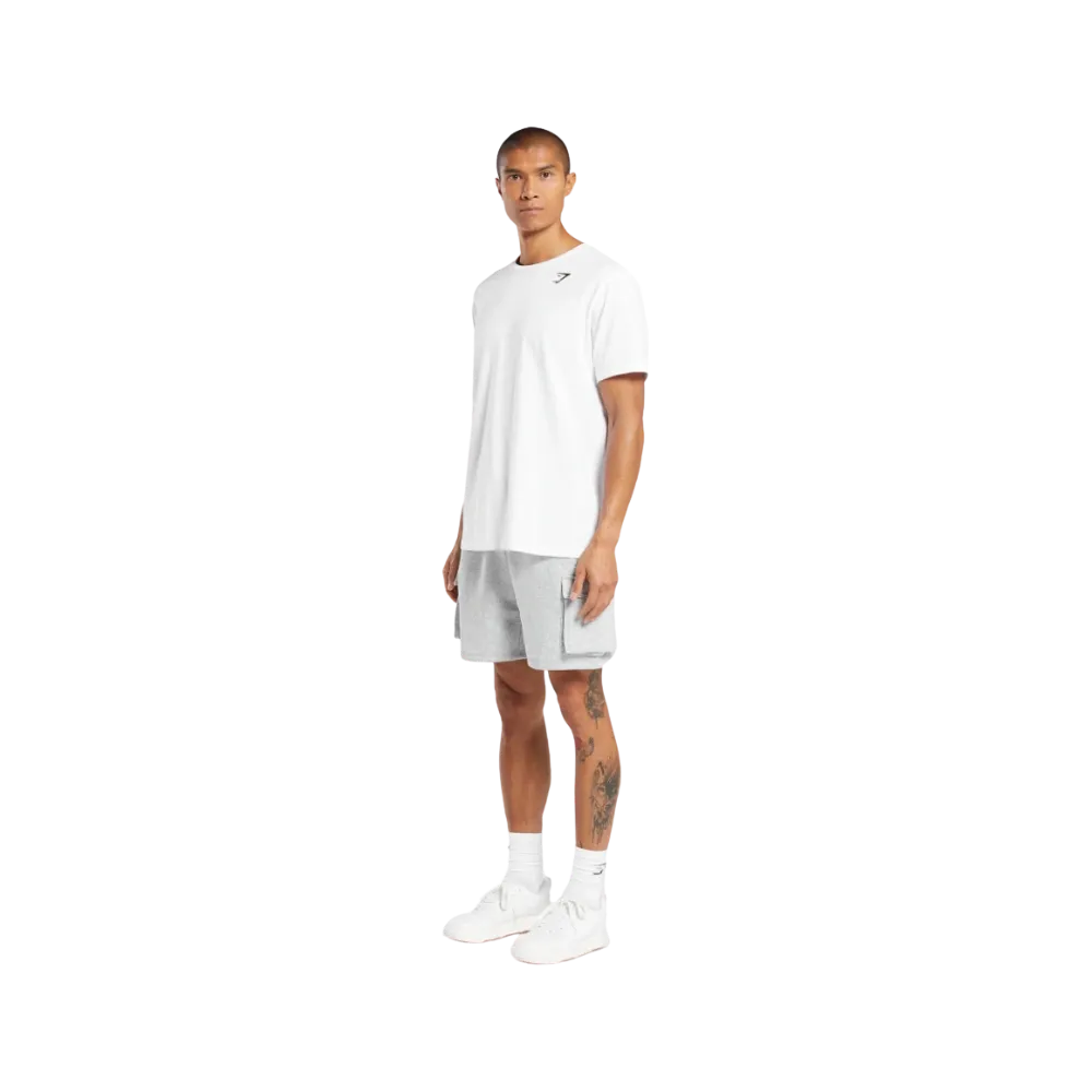 Gymshark Crest Cargo 7" Shorts Slim Fit Light Grey Marl