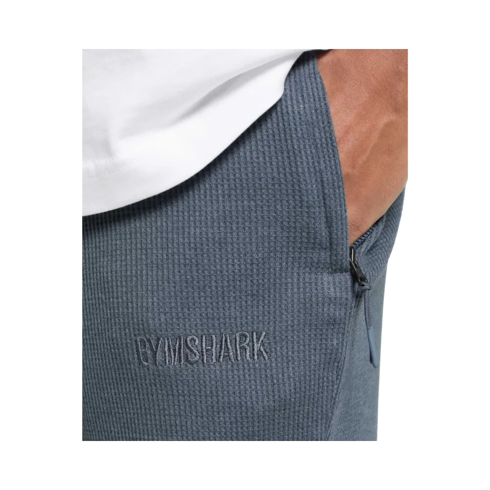Gymshark Waffle Shorts Oversized Fit Titanium Blue