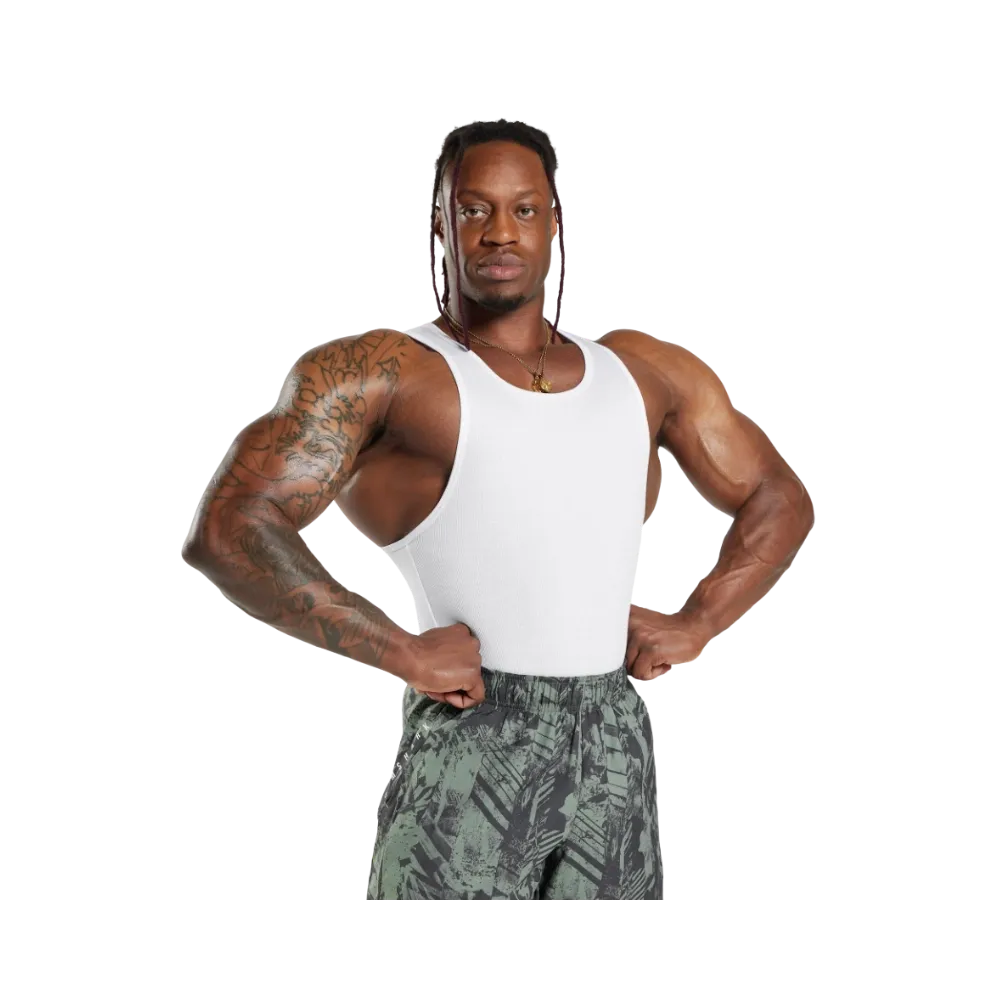 Gymshark Ribbed Tank 1PK Muscle Fit White