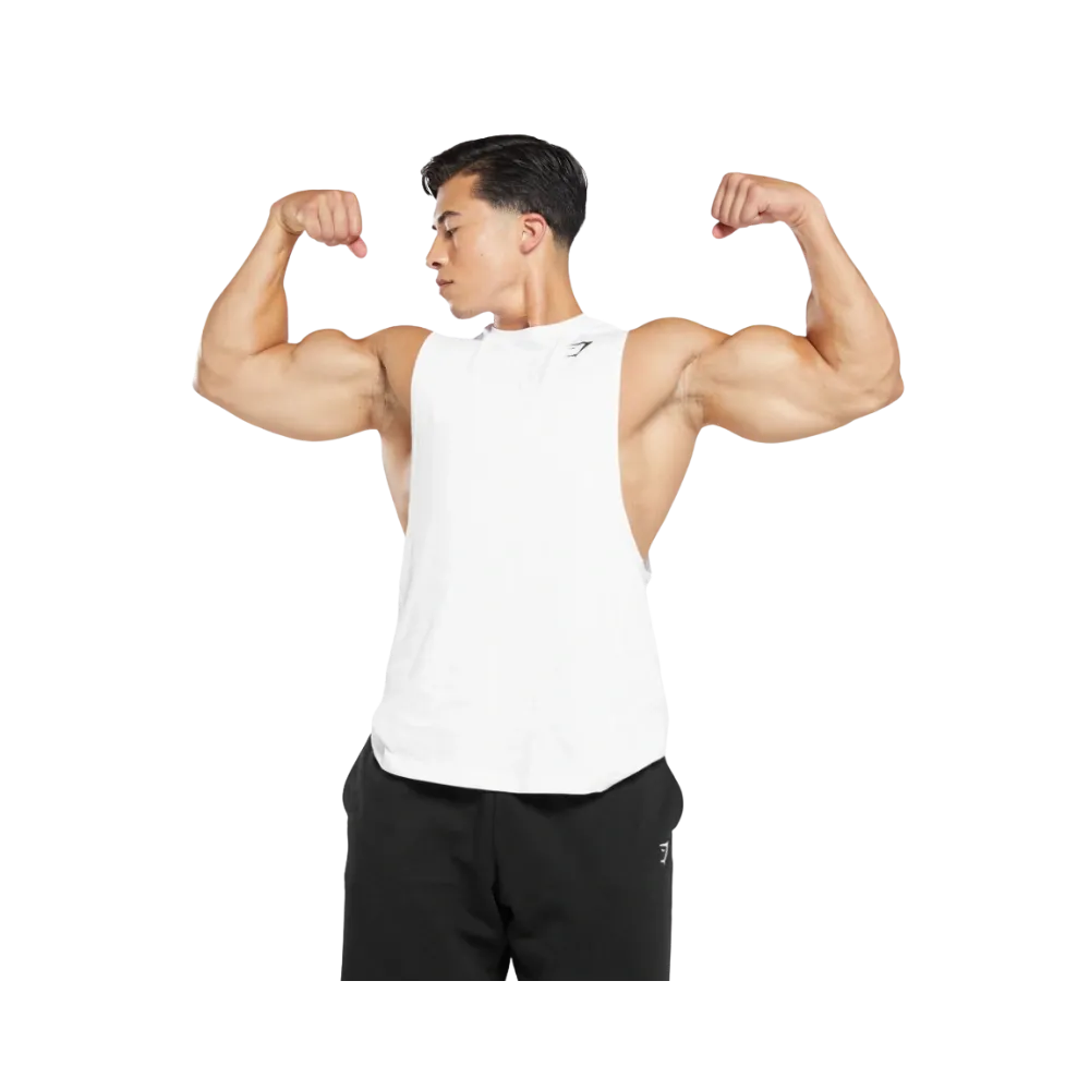 Gymshark React Drop Arm Tank Slim Fit White