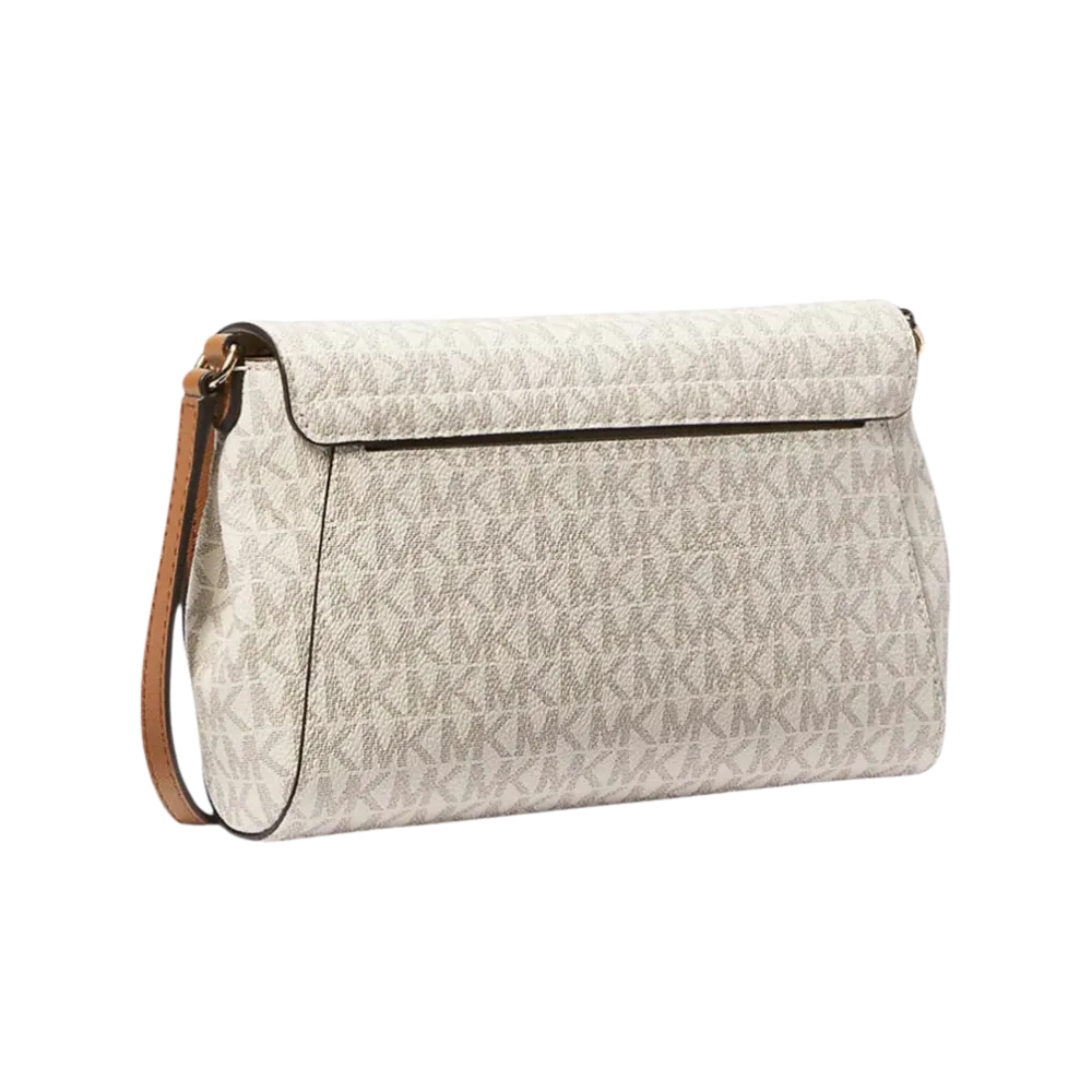 Michael Kors Vanilla Jet Set Logo Medium Cross Body Bag